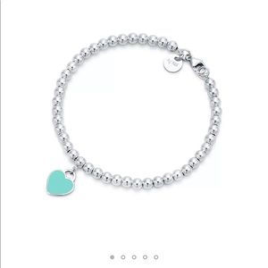 Tiffany Blue Heart Tag Bead Bracelet